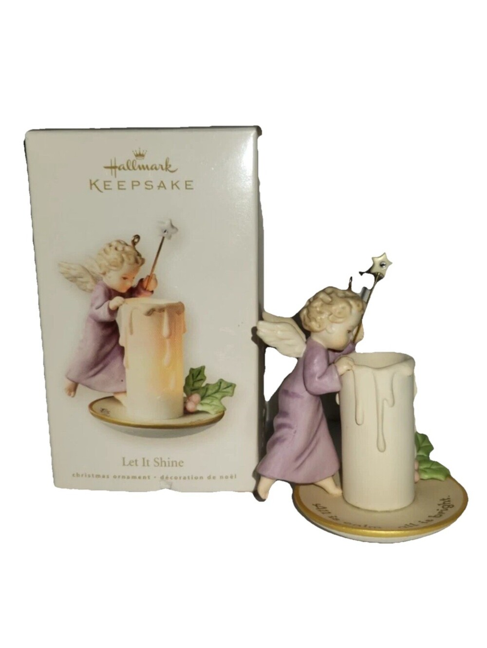 Hallmark Keepsake Let it Shine Christmas Ornament 2008 Angel Lighting A Candle